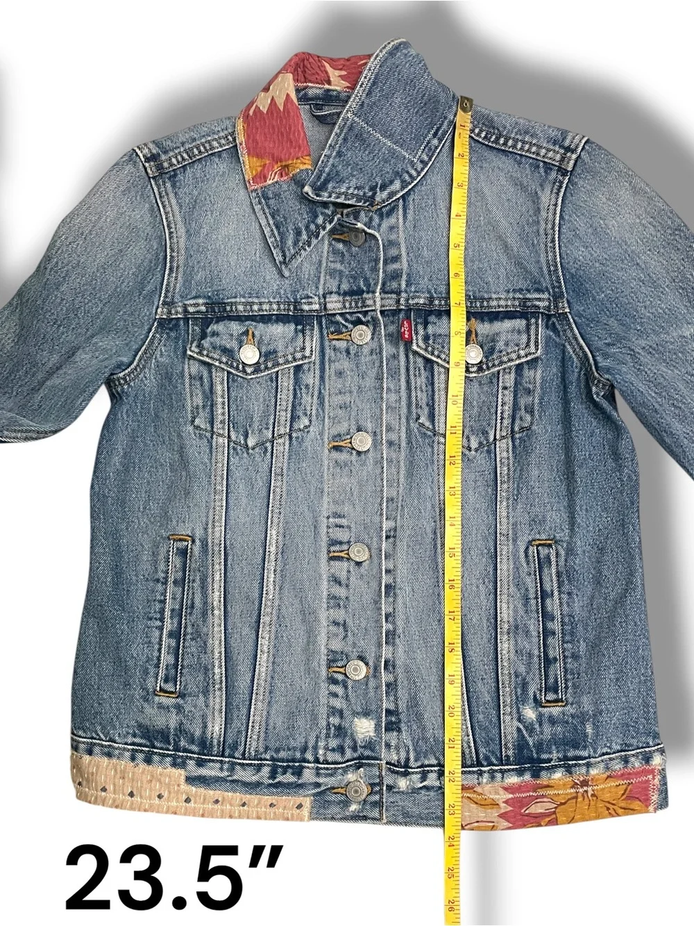 Levi's Premium Faded Boyfriend Desperado Sample Patchwork Denim Jacket Small